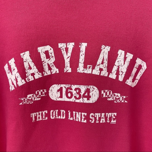 Vintage gildan Maryland state pink hoodie - Picture 3 of 4